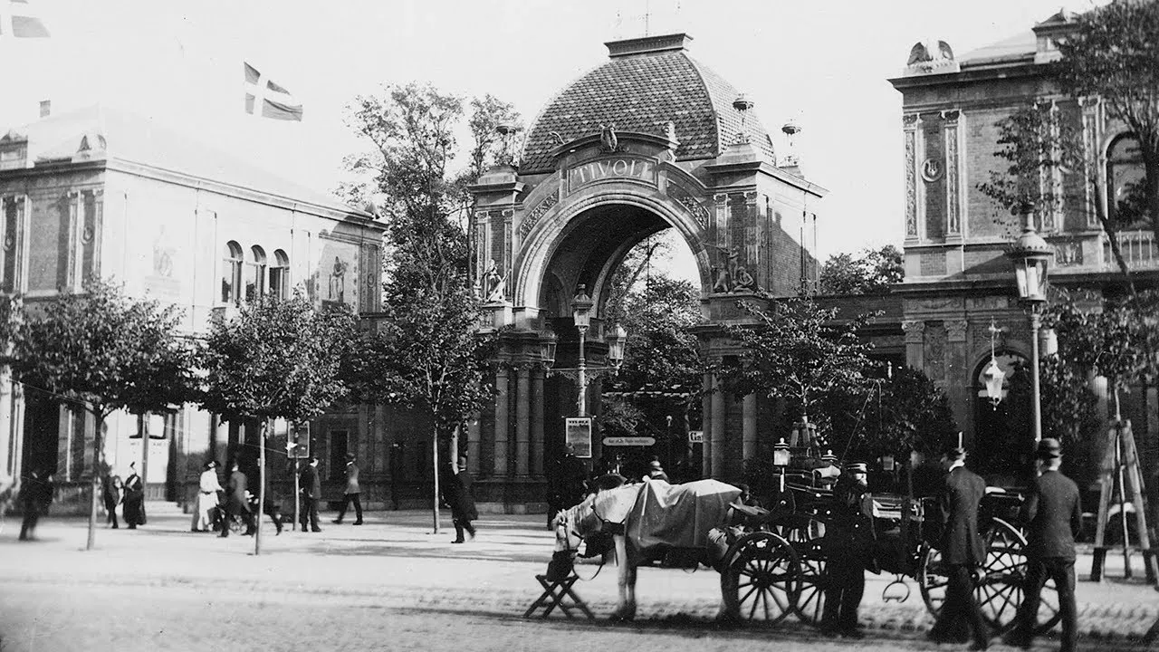 Entrance of Tivoli Gardens, Copenhagen, with historic charm